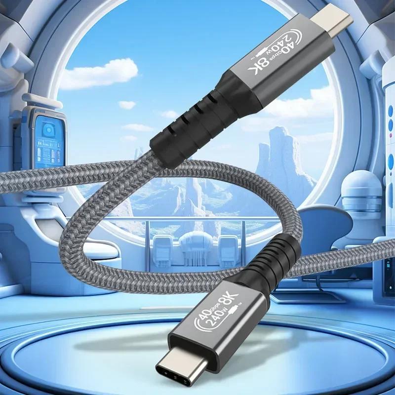 EGPU   ̺, Ʈ 4 Ÿ C   ̺, Ʈ 3, USB4 ̺, 40Gbps, 240W, 2m